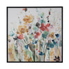 Watercolor Flowers Framed Embellished Canvas Wall Art Print - 24"x24"
